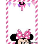 FREE Minnie Mouse 1st birthday Invitations Templates