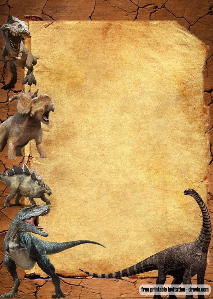 Dinosaur invitation template 2
