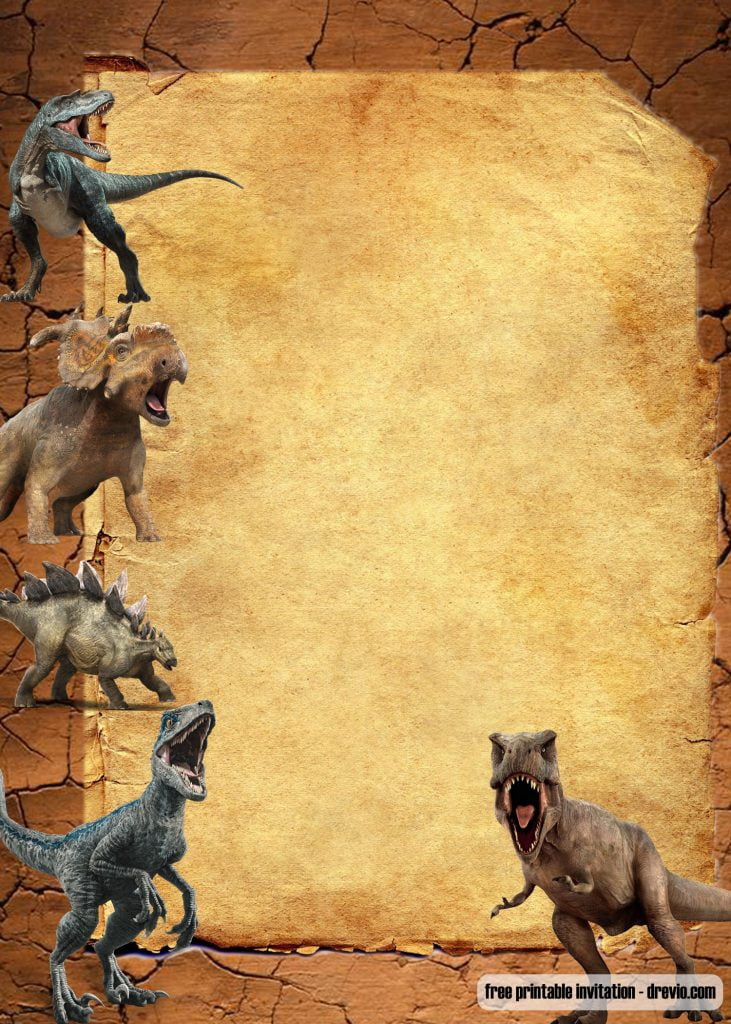 Dinosaur invitation template 3