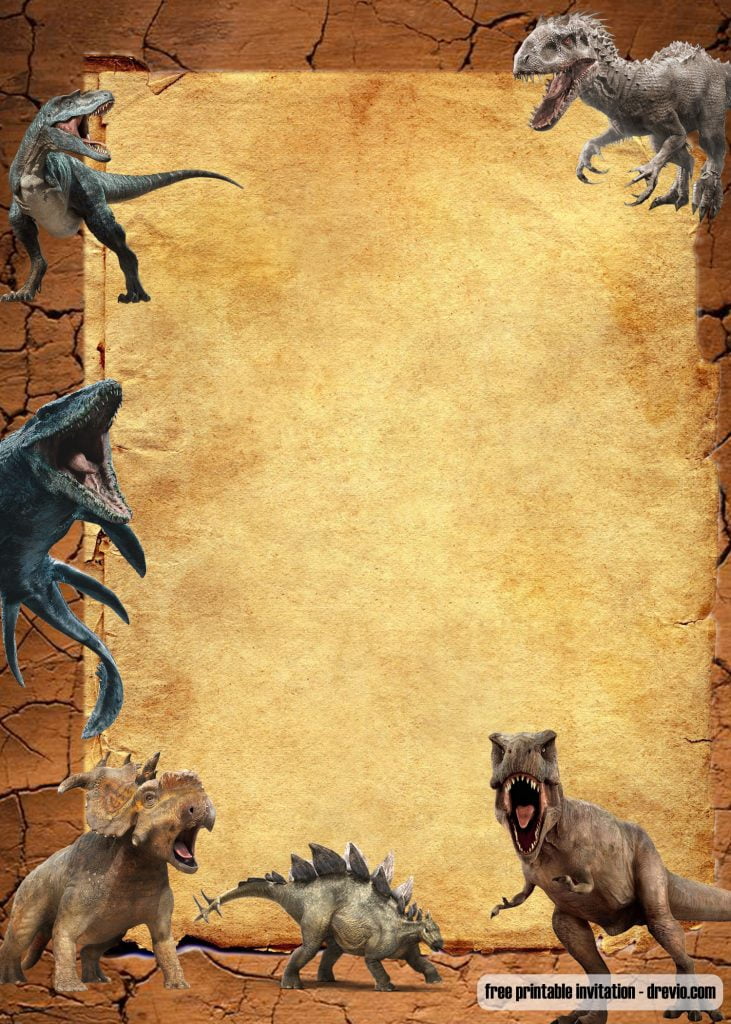 Dinosaur invitation template 4