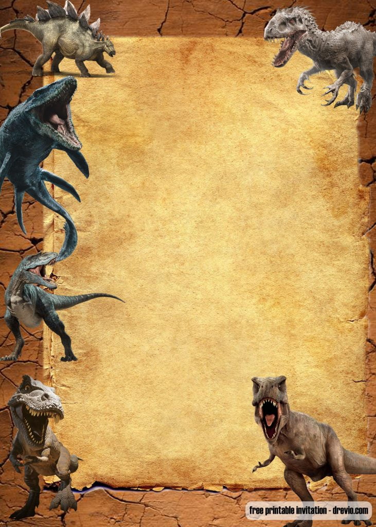 Dinosaur invitation template 5