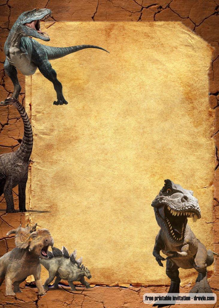 Dinosaur invitation template