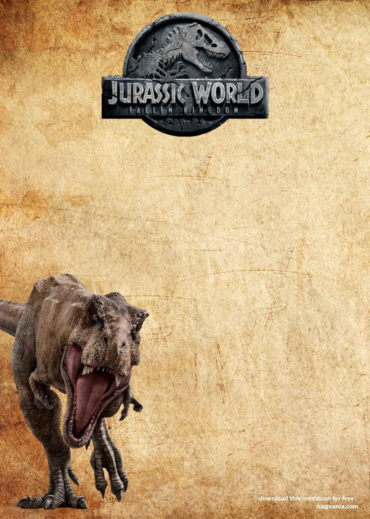 FREE Dinosaurs T Rex Invitation Templates