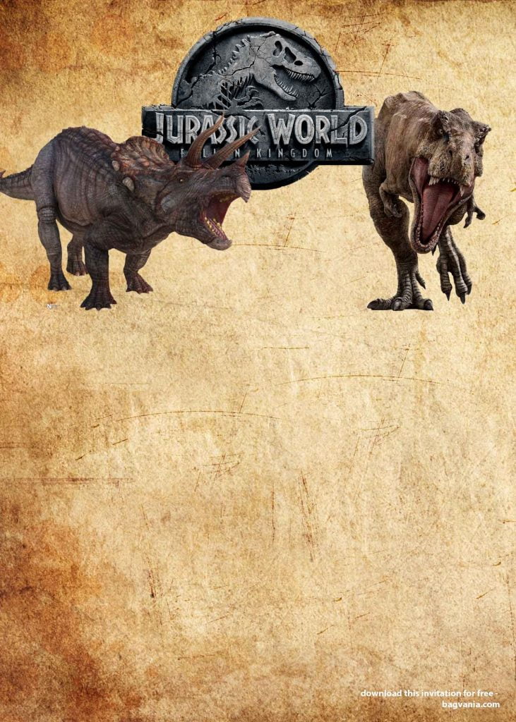 FREE Dinosaurs Triceratops Invitation Templates