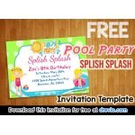 FREE Printable Pool Party For Girls Invitations