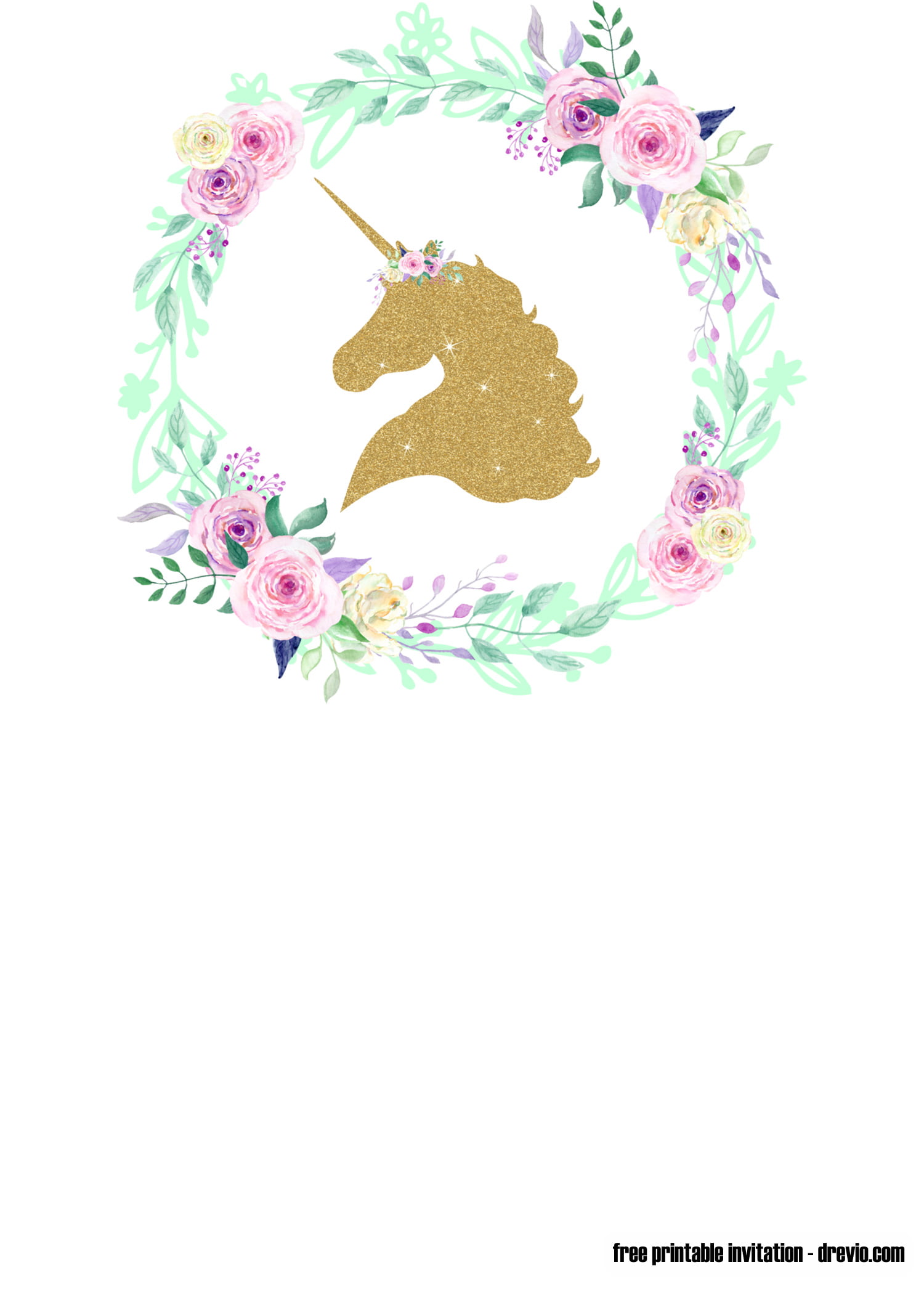 Glitter Floral Unicorn 4