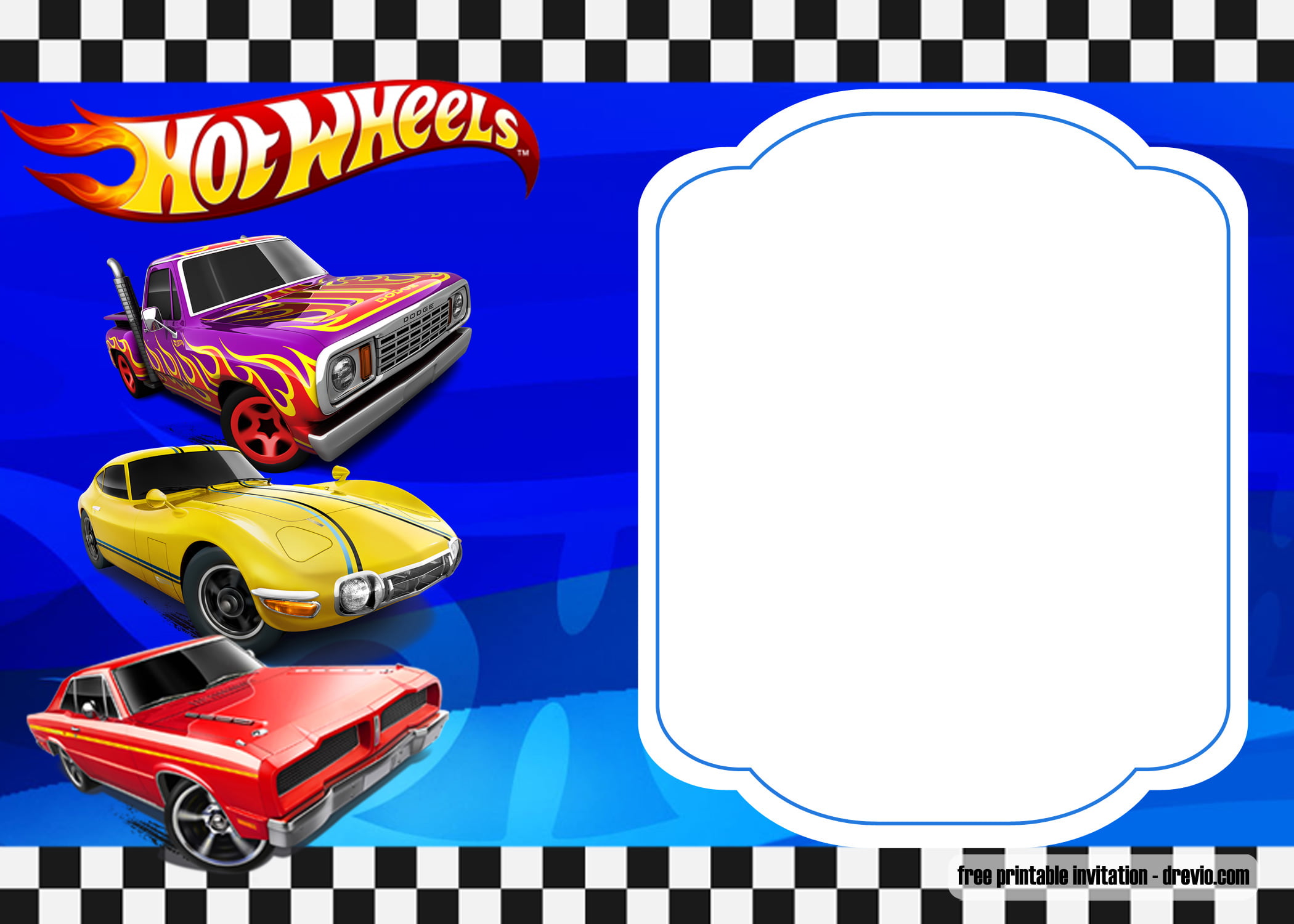 Hotwheels invitation template 2