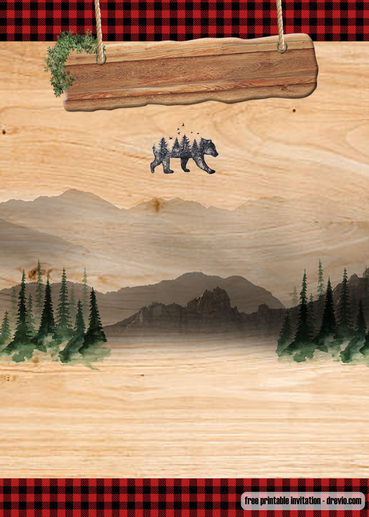 Lumberjack invitation template 2