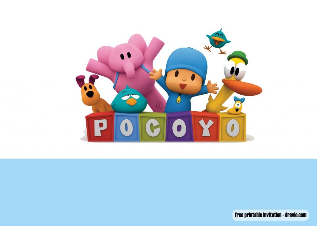 Pocoyo invitation template 2