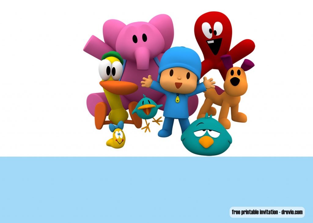 Pocoyo invitation template 3