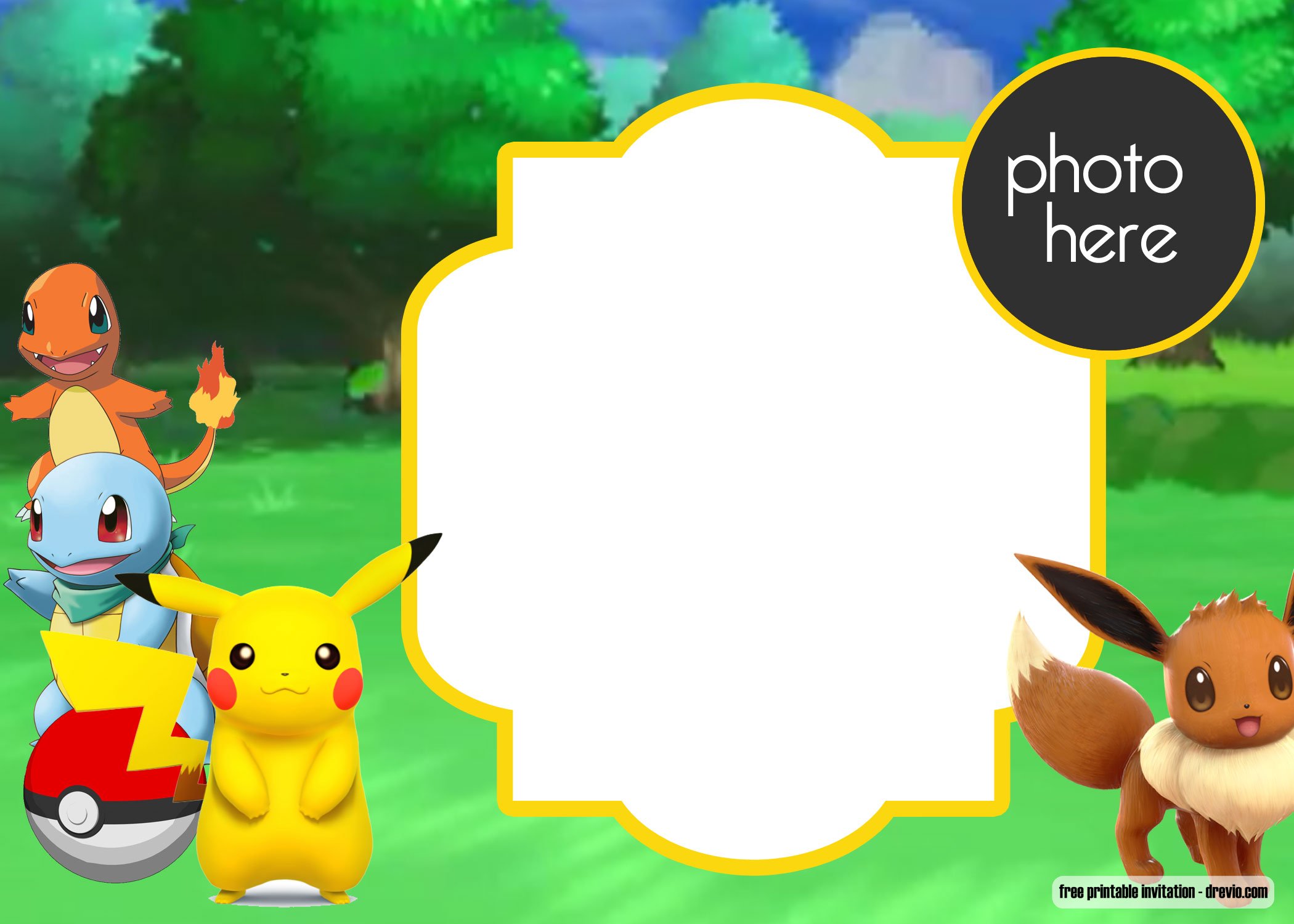Pokemon Invitation template
