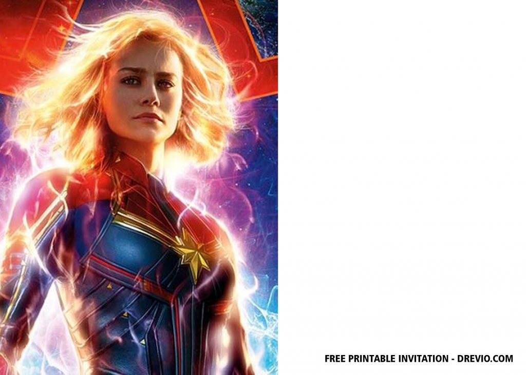 Captain Marvel invitation template 1