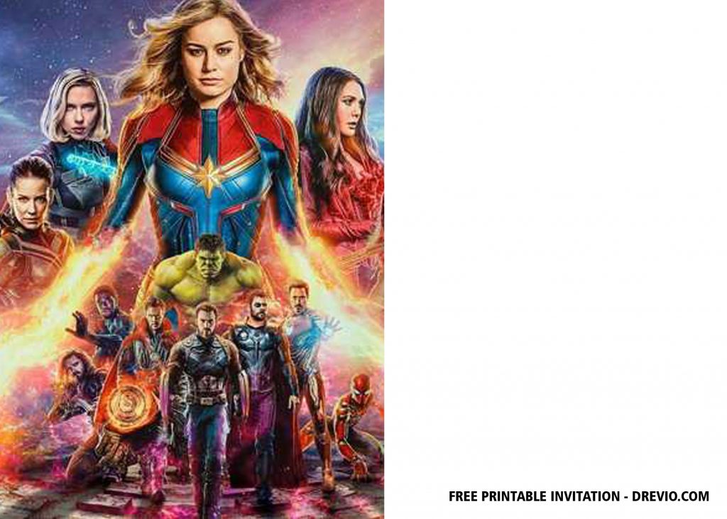 Captain Marvel invitation template 2 1