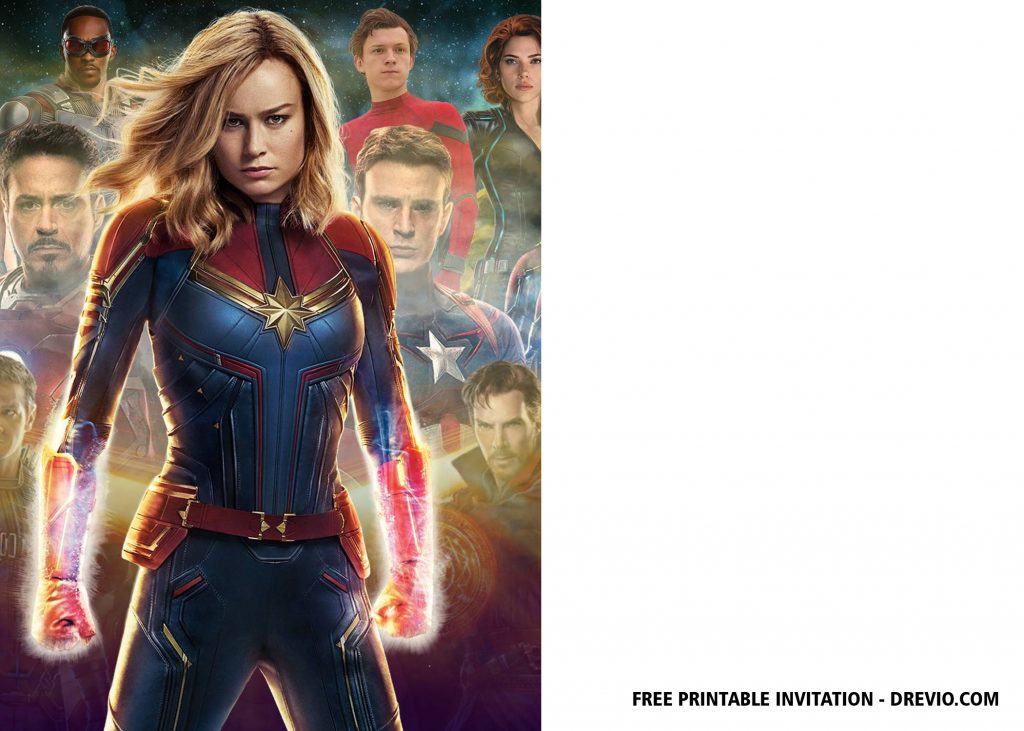 Captain Marvel invitation template 3 1