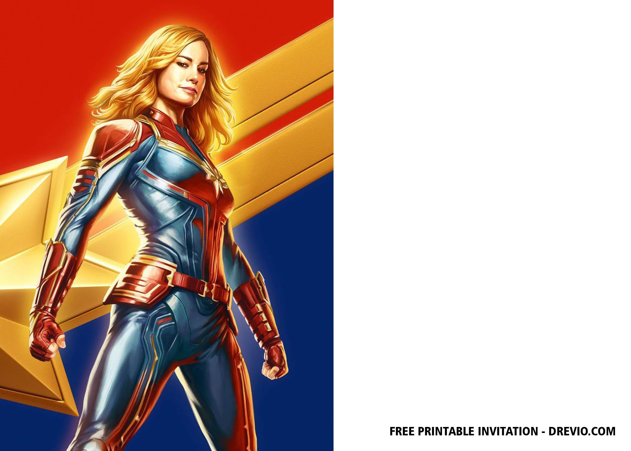 Captain Marvel invitation template 4 1