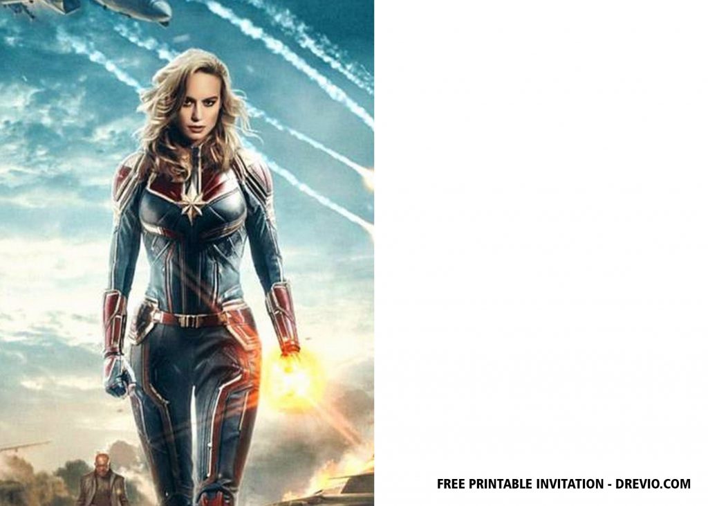 Captain Marvel invitation template 5 1