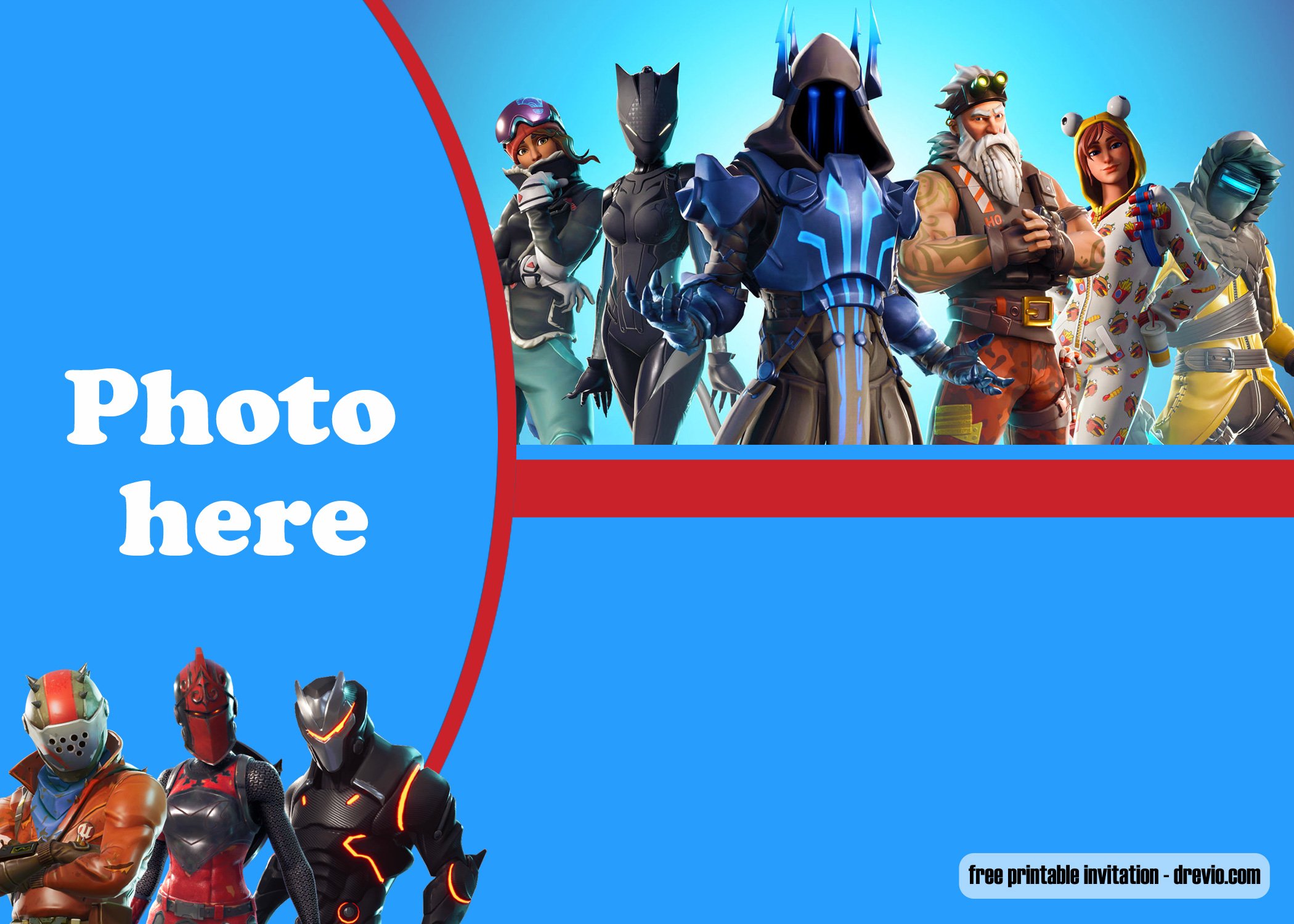 Fornite invitaions template