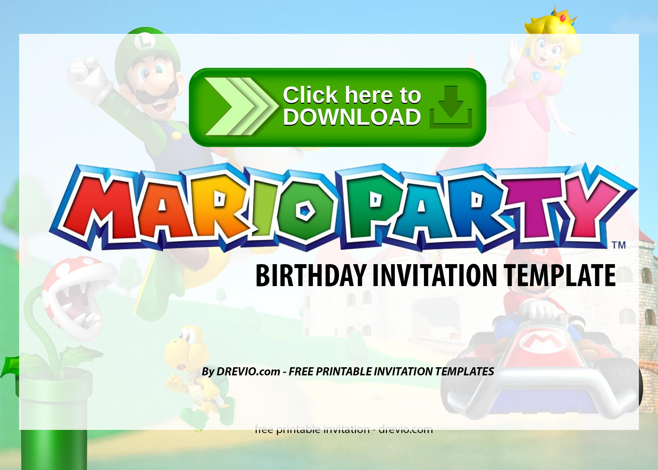 Super Mario Invitation Template