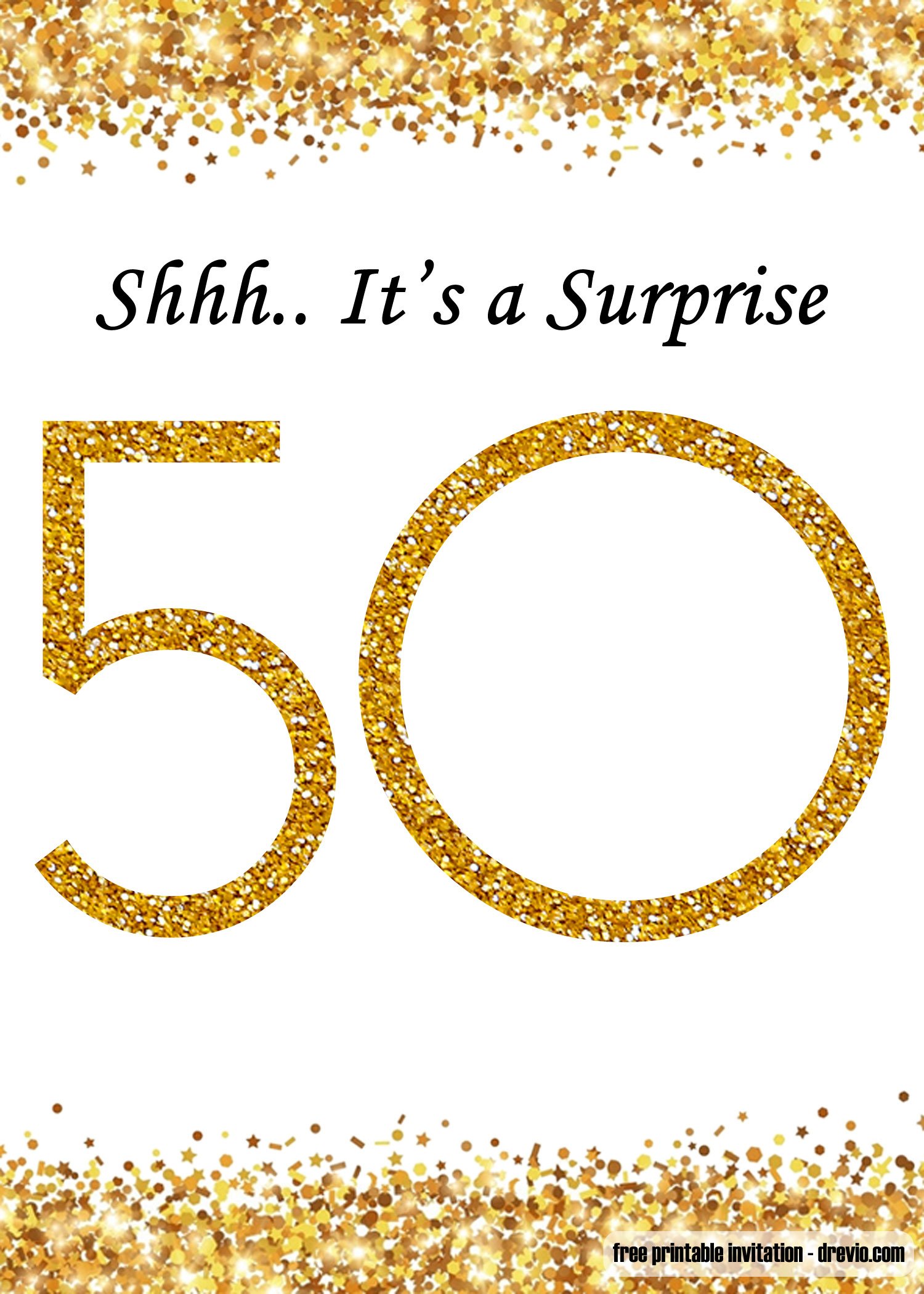 Surprise 50th invitation template