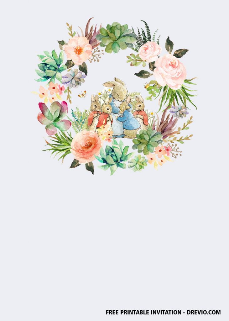 FREE Printable Rabbit Vintage Invitation Templates