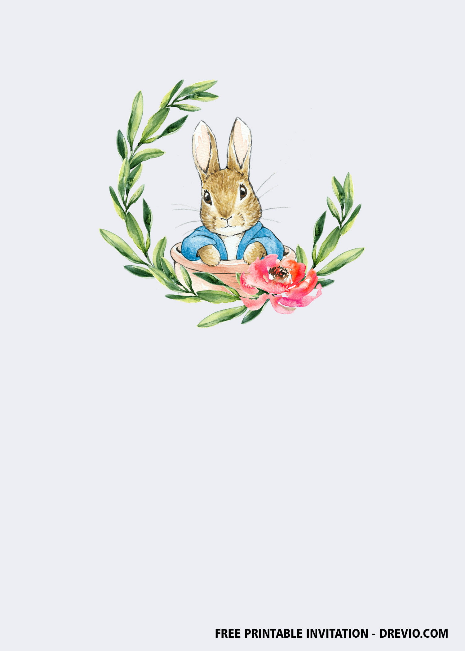 FREE Printable Rabbit Vintage Invitation Templates
