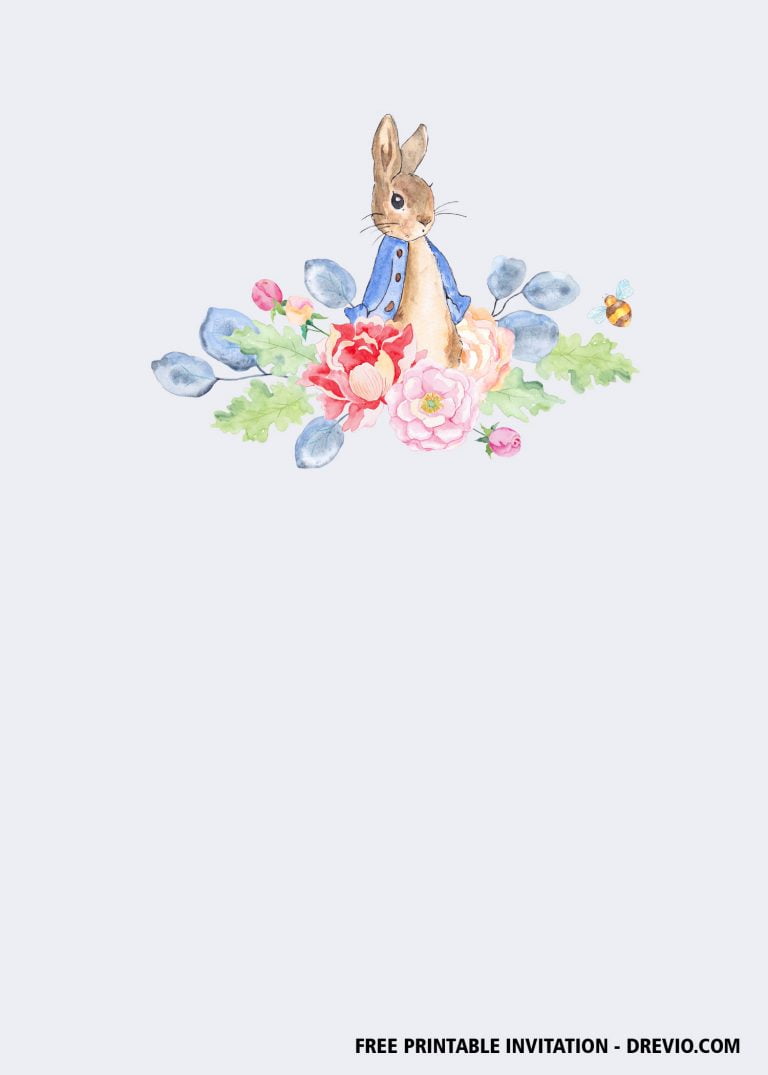FREE Printable Rabbit Vintage Invitation Templates