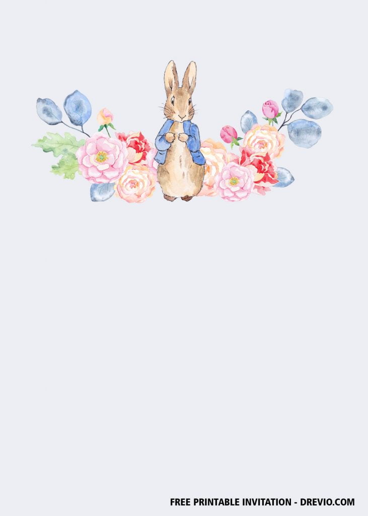 FREE Printable Rabbit Vintage Invitation Templates