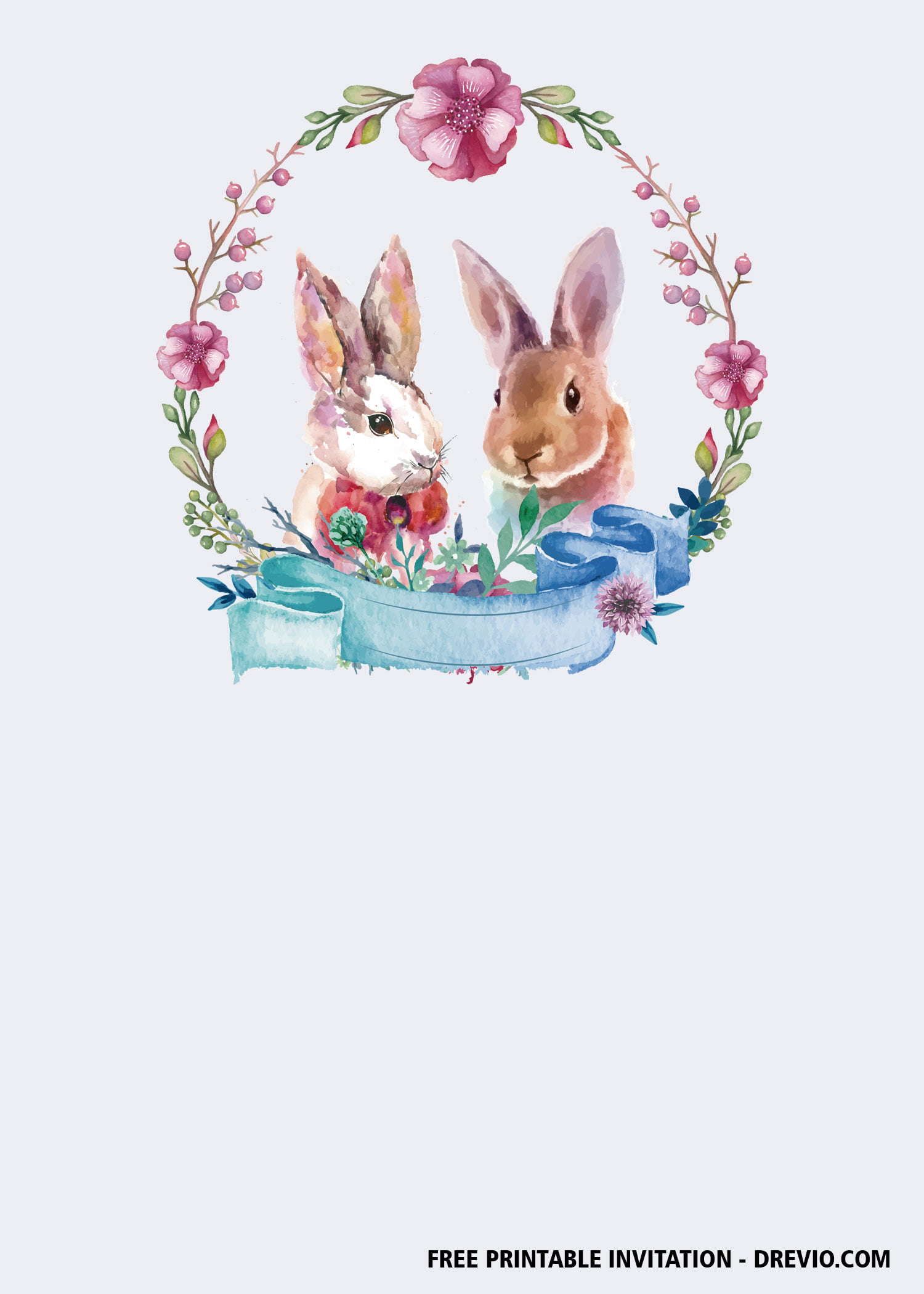FREE Printable Rabbit Vintage Invitation Templates
