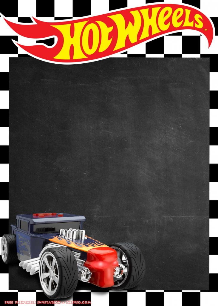 FREE Printable Hot Wheels Invitation Airborne Car
