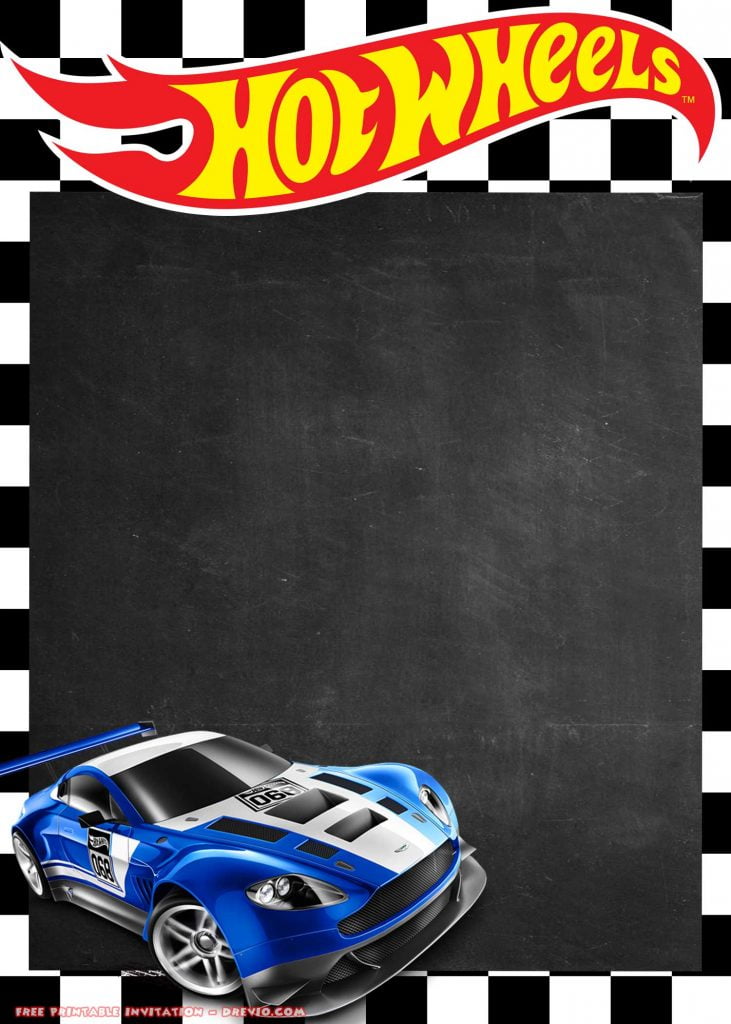 FREE Printable Hot Wheels Invitation Aston Martin