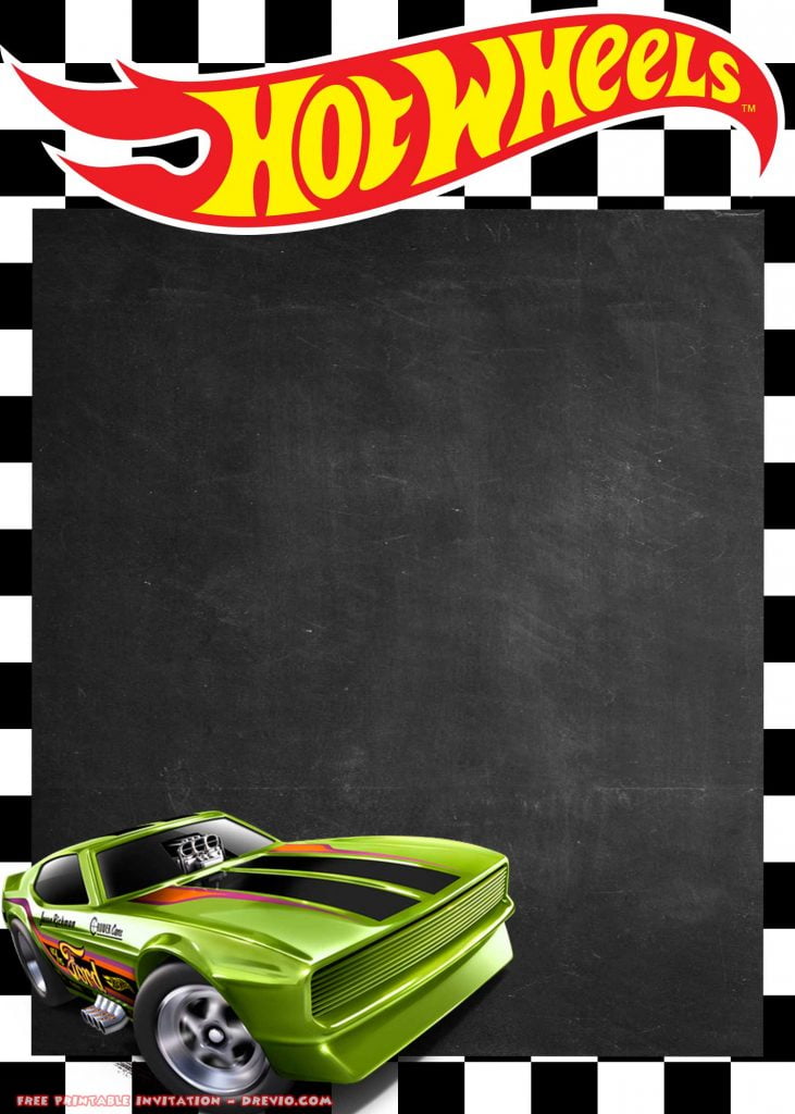FREE Printable Hot Wheels Invitation Ford Mustang