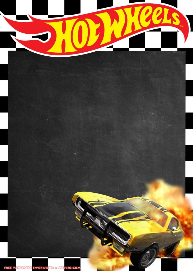 FREE Printable Hot Wheels Invitation Jumping Car