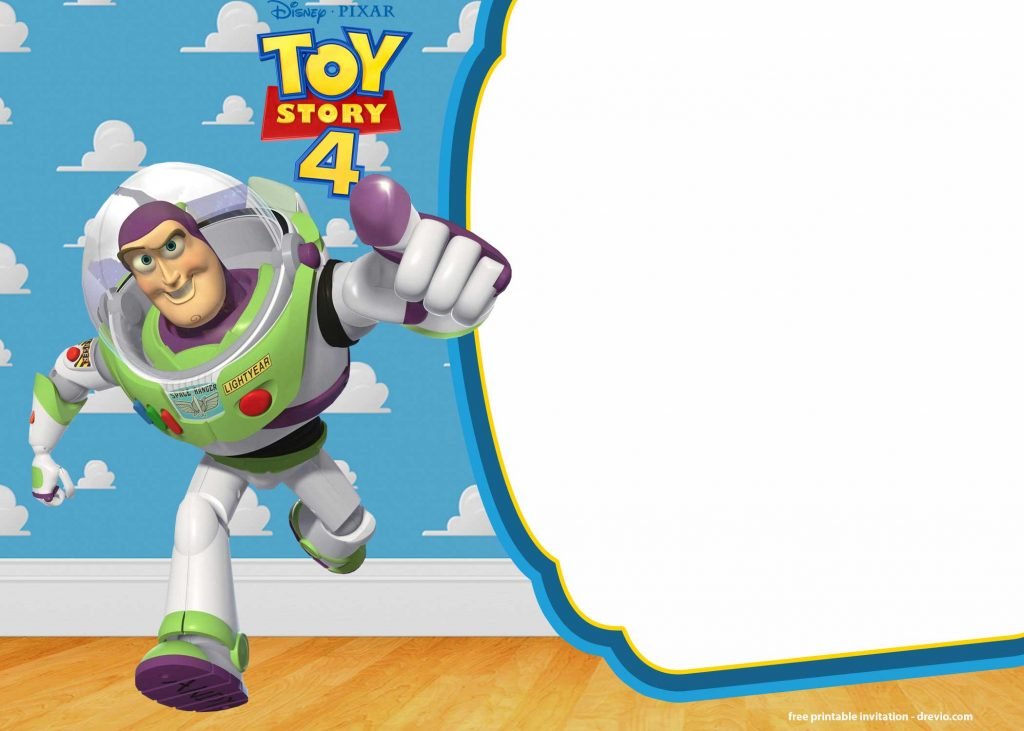 FREE Printable Toy Story 4 Buzz Lightyear Invitation Templates