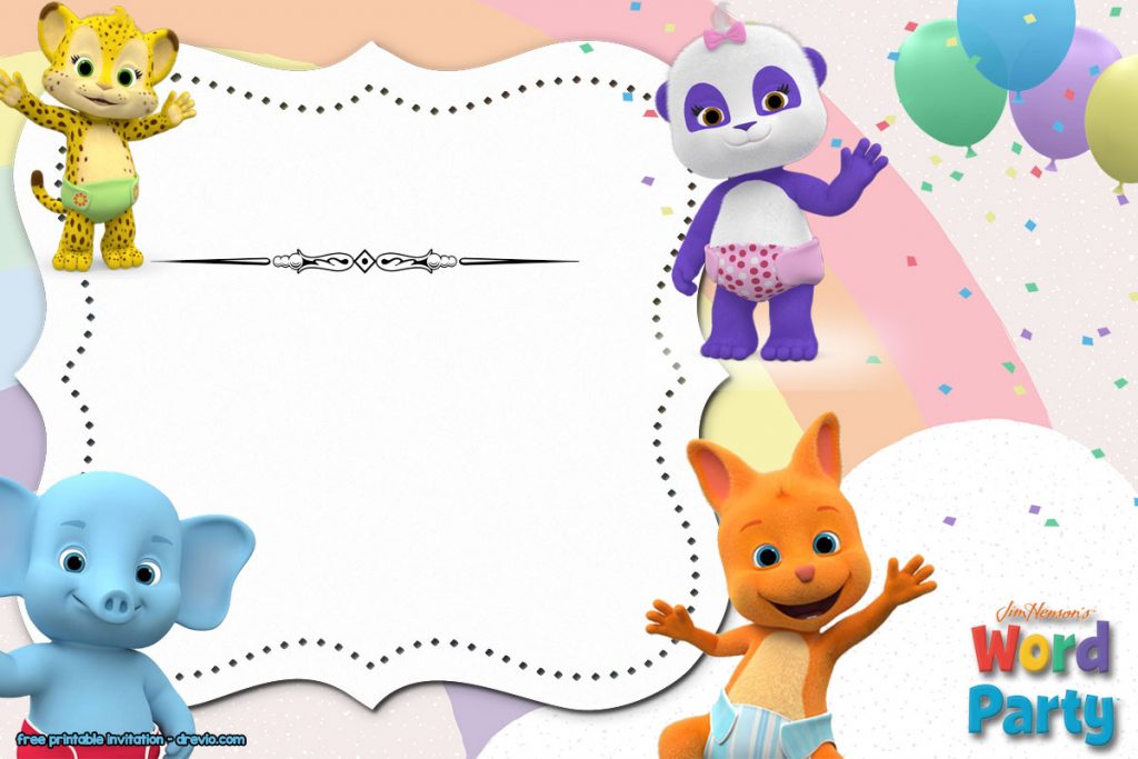 FREE Printable Word Party Invitation Templates All Characters