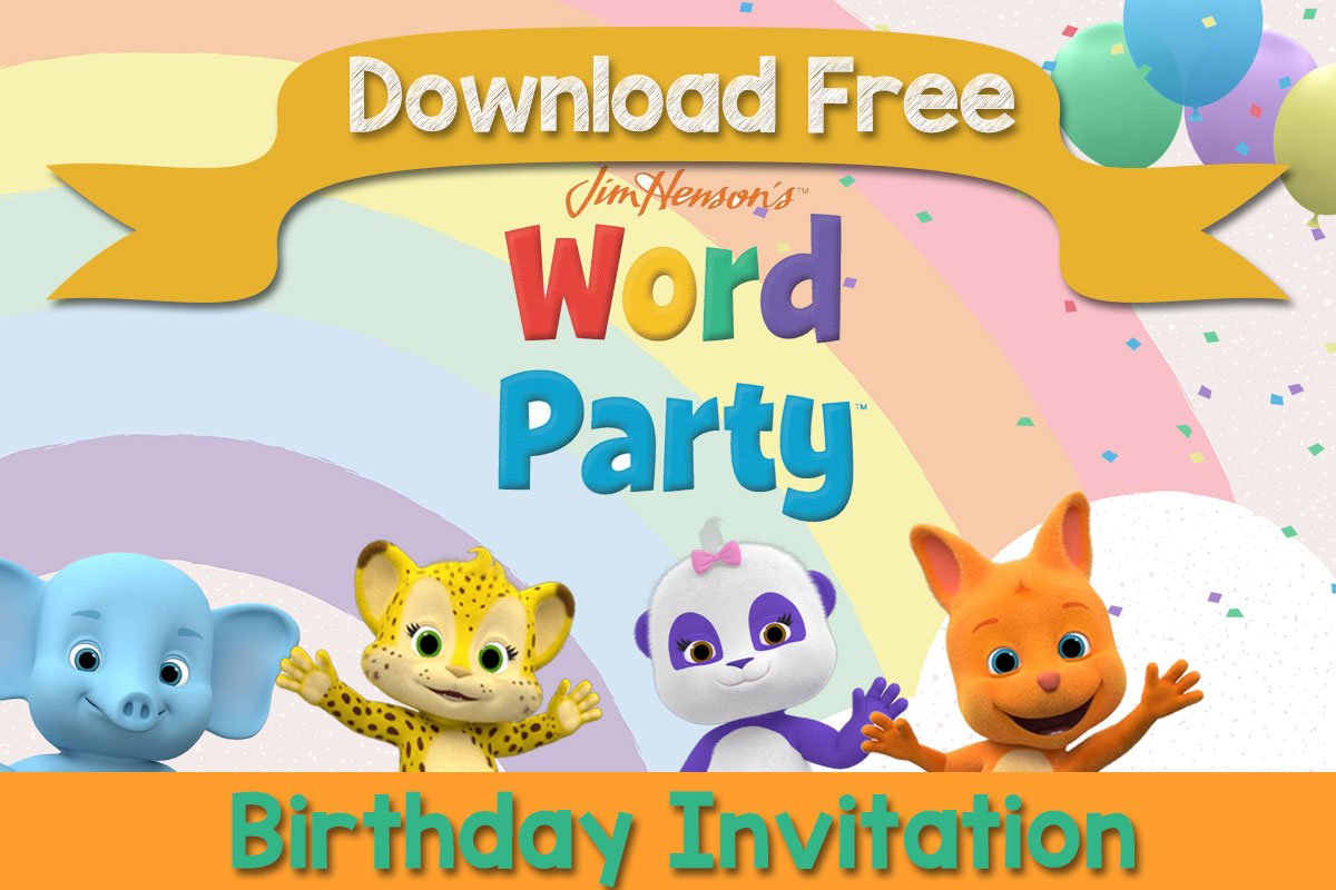 FREE Printable Word Party Invitation Templates All Characters Preview