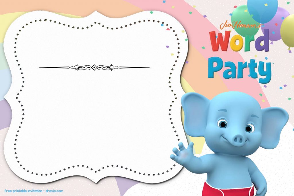 FREE Printable Word Party Invitation Templates Bailey