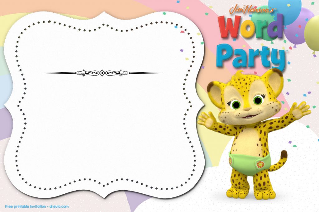 FREE Printable Word Party Invitation Templates Franny