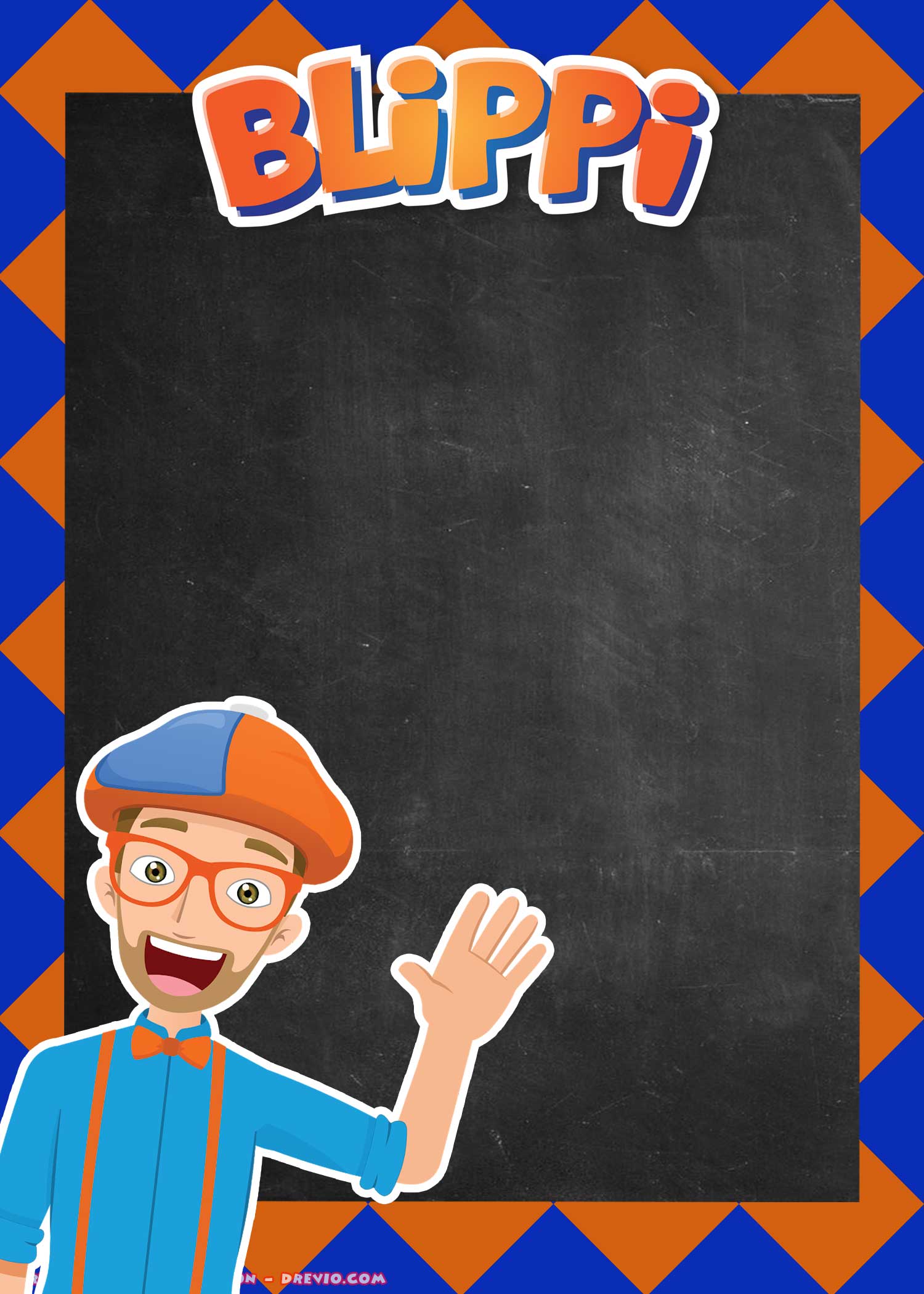 FREE Printable Blippi Invitation Templates