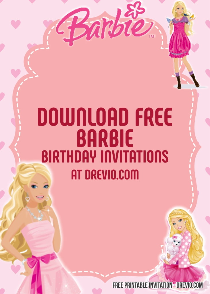 Barbie Box Template Barbie B FREE Barbie Pinkie Party Birthday