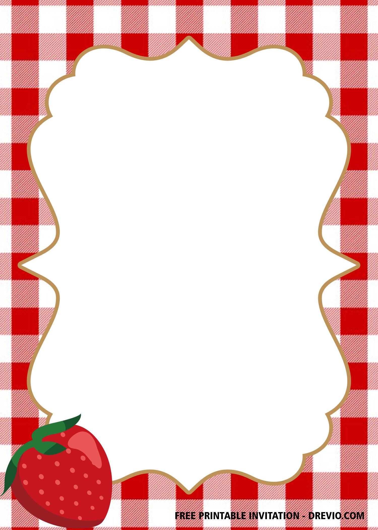 Red strowberry invitations