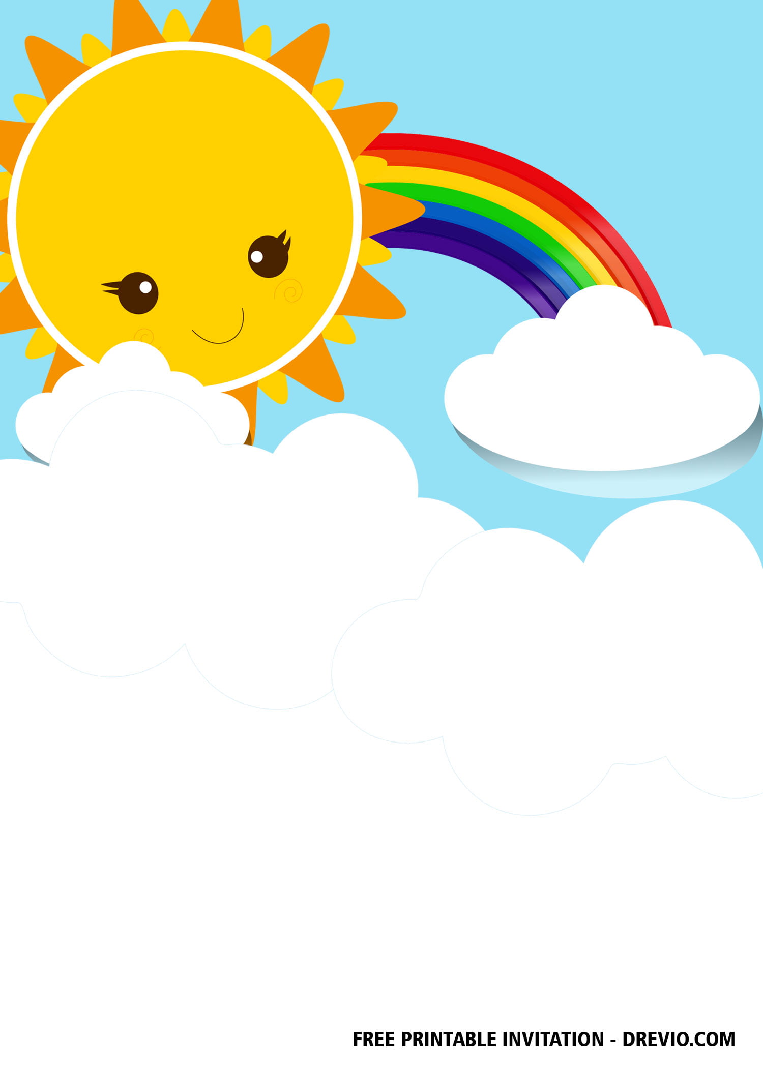 rainbow party invitations