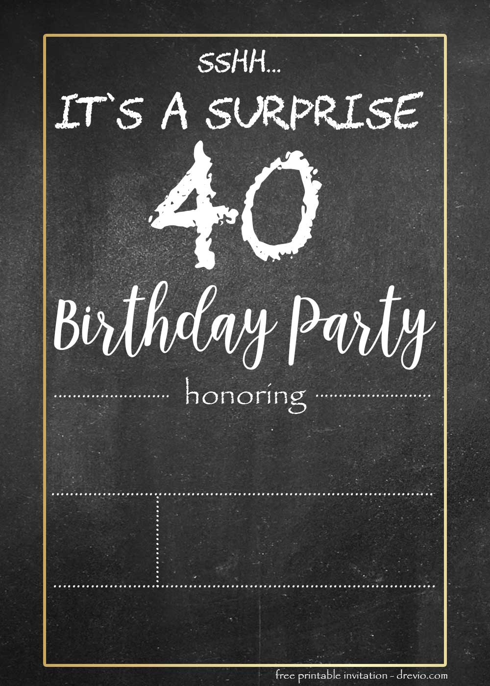 40th birthday invitation templates