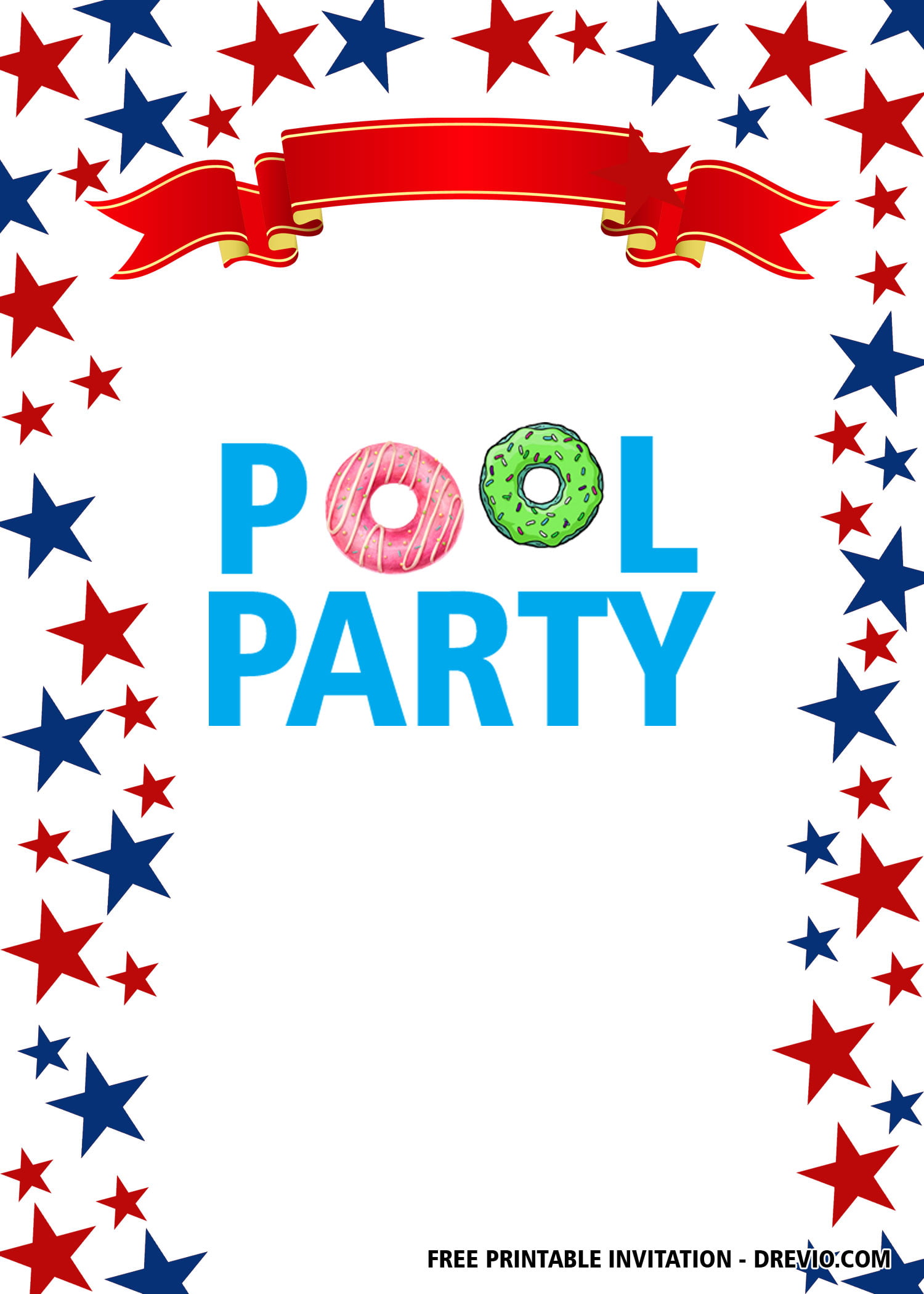 4th of July Pool Party Invitations 2