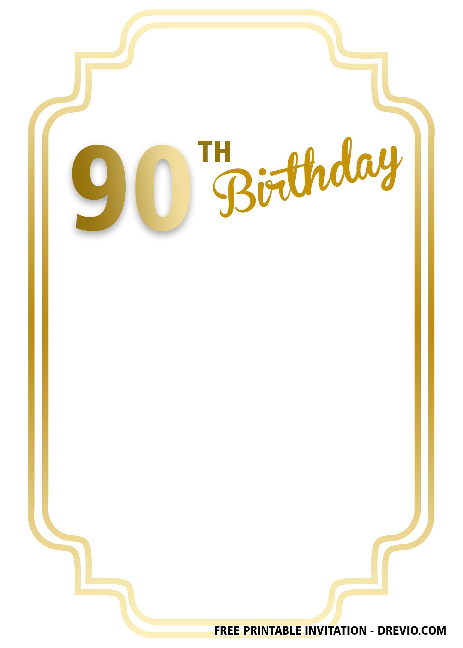 90th Birthday Invitations