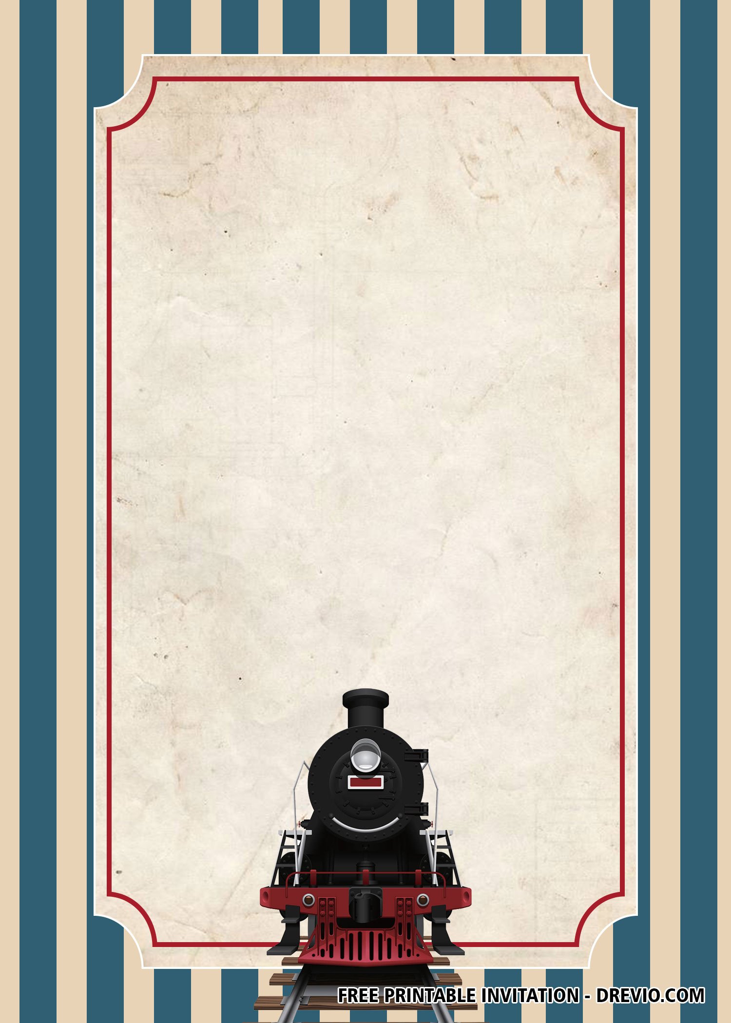 Train Birthday Invitation 4