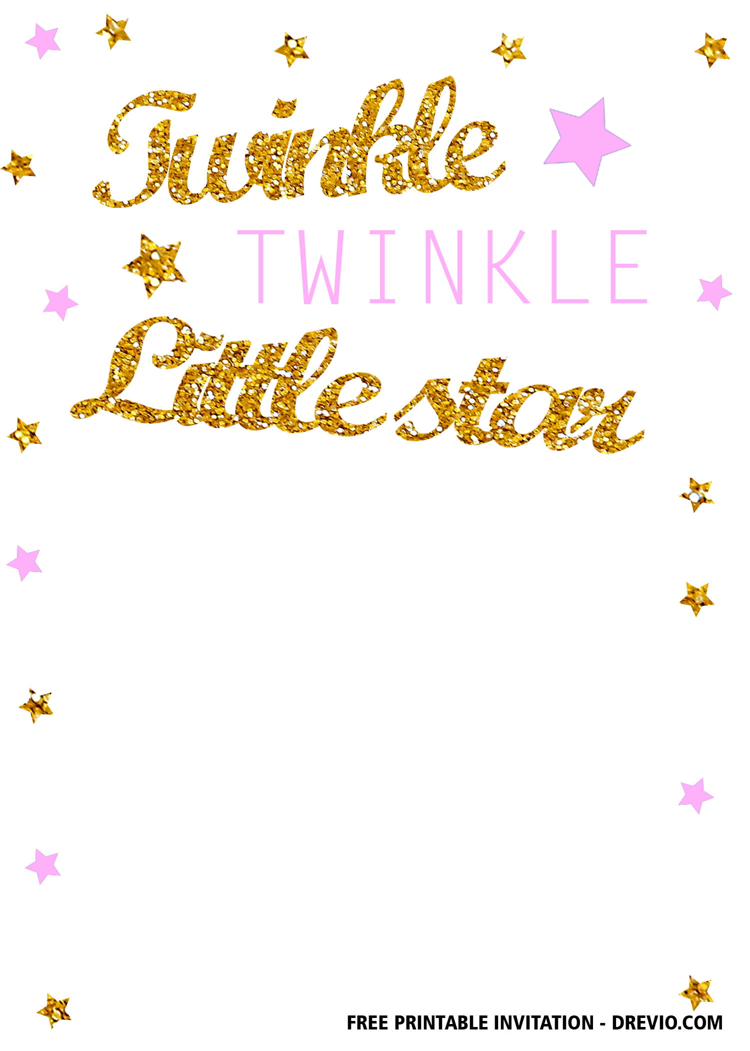 Twinkle twinkle little star invitation