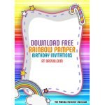 FREE Rainbow Pamper Invitation Templates