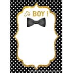 FREE Black and Gold Bow Tie Baby Shower Invitation Templates