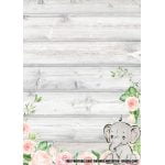 FREE Printable Wooden Blue Elephant Invitation Templates