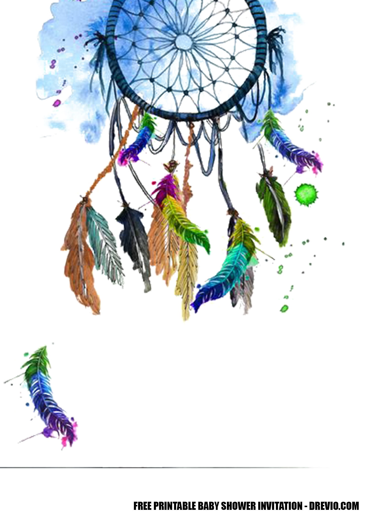 Dreamcatcher Baby Shower Invitation